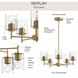 Replay 5 Light 21 inch Brushed Gold Chandelier Ceiling Light