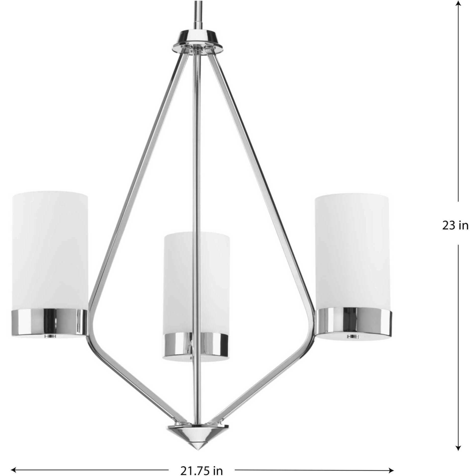 Elevate 3 Light 22 inch Polished Chrome Chandelier Ceiling Light, Design Series