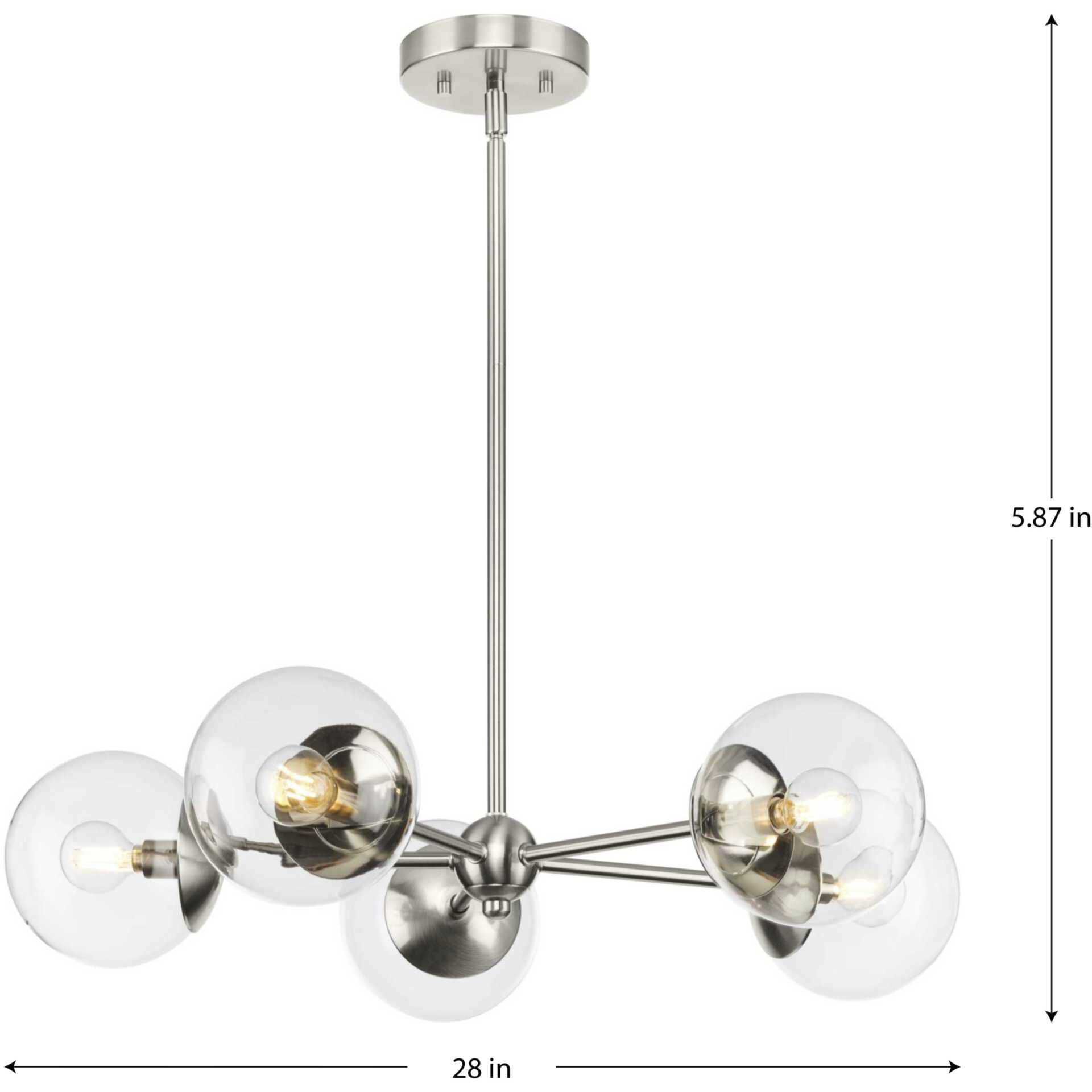 Atwell 5 Light 28 inch Brushed Nickel Chandelier Ceiling Light