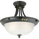 Huntington 3 Light 16 inch Forged Bronze Semi-Flush Mount Ceiling Light