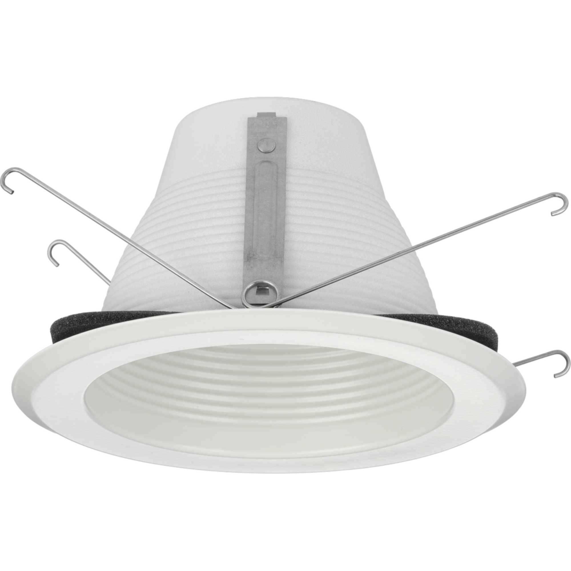 Recessed Lighting Satin White Recessed Shallow Baffle Trim, for 5in Housing P1841-ICAT/P851-ICAT