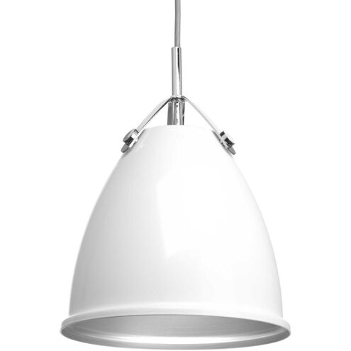 Tre 1 Light White Pendant Ceiling Light, Small