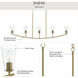 Jheni 5 Light 46 inch Brushed Gold Linear Chandelier Ceiling Light
