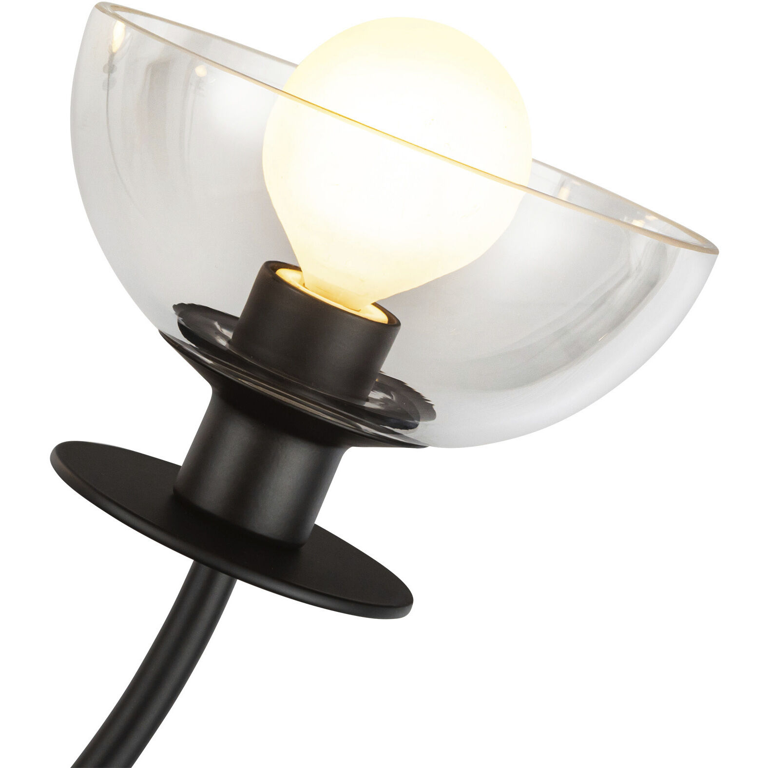 Alora Mood Sylvia 4 Light 26.5 inch Matte Black/Clear Glass Chandelier Ceiling Light