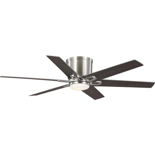 Bexar 54 inch Brushed Nickel with Silver/Dark Cherry Blades Ceiling Fan, Progress LED