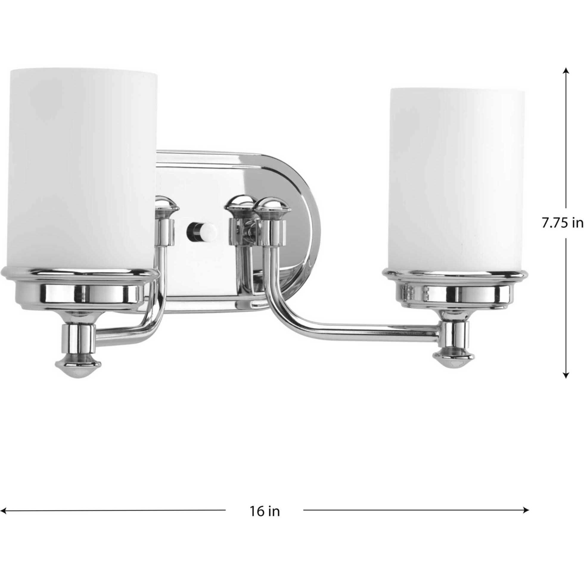 Glide 2 Light 16 inch Polished Chrome Bath Vanity Wall Light, Design Series