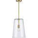 Clarion 1 Light 11 inch Satin Brass Pendant Ceiling Light, Medium