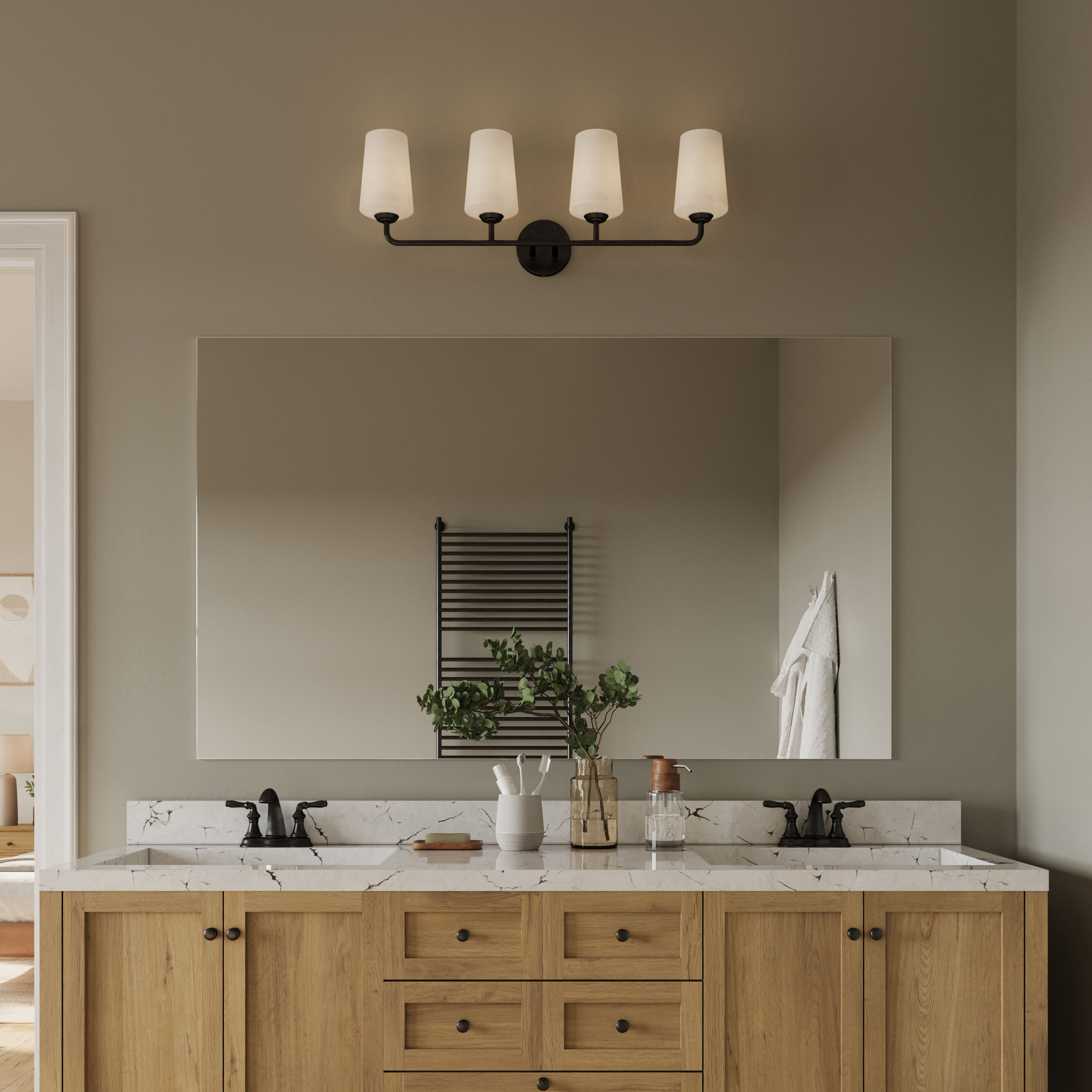 Celino 4 Light 32.5 inch Black Vanity Light Wall Light