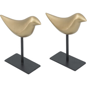 Anita Black/Gold Bird Figurines, Set of 2