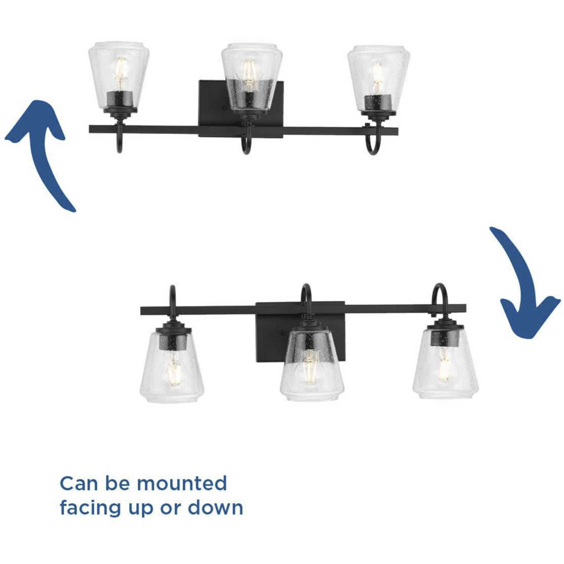 Martenne 3 Light 24 inch Matte Black Bathroom Vanity Light Wall Light