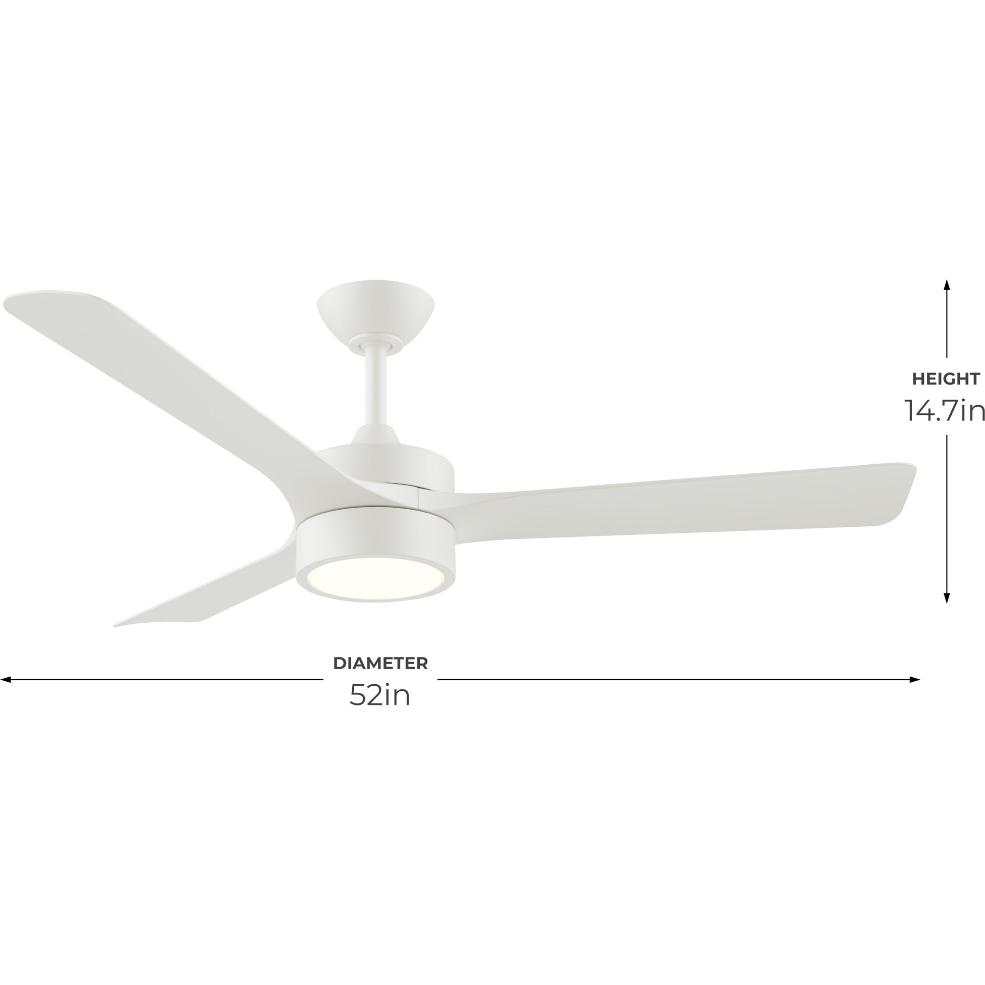 Axion II 52 inch Matte White Ceiling Fans