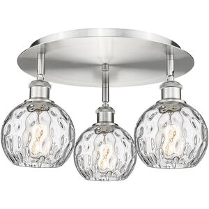 Athens Water Glass 3 Light 17.63 inch Flush Mount