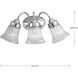 Economy Fluted Glass 3 Light 16 inch Polished Chrome Bath Vanity Wall Light in Clear Fluted