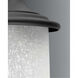 Essential 1 Light 11 inch Textured Black Outdoor Wall Lantern in Etched White Linen Glass, Medium