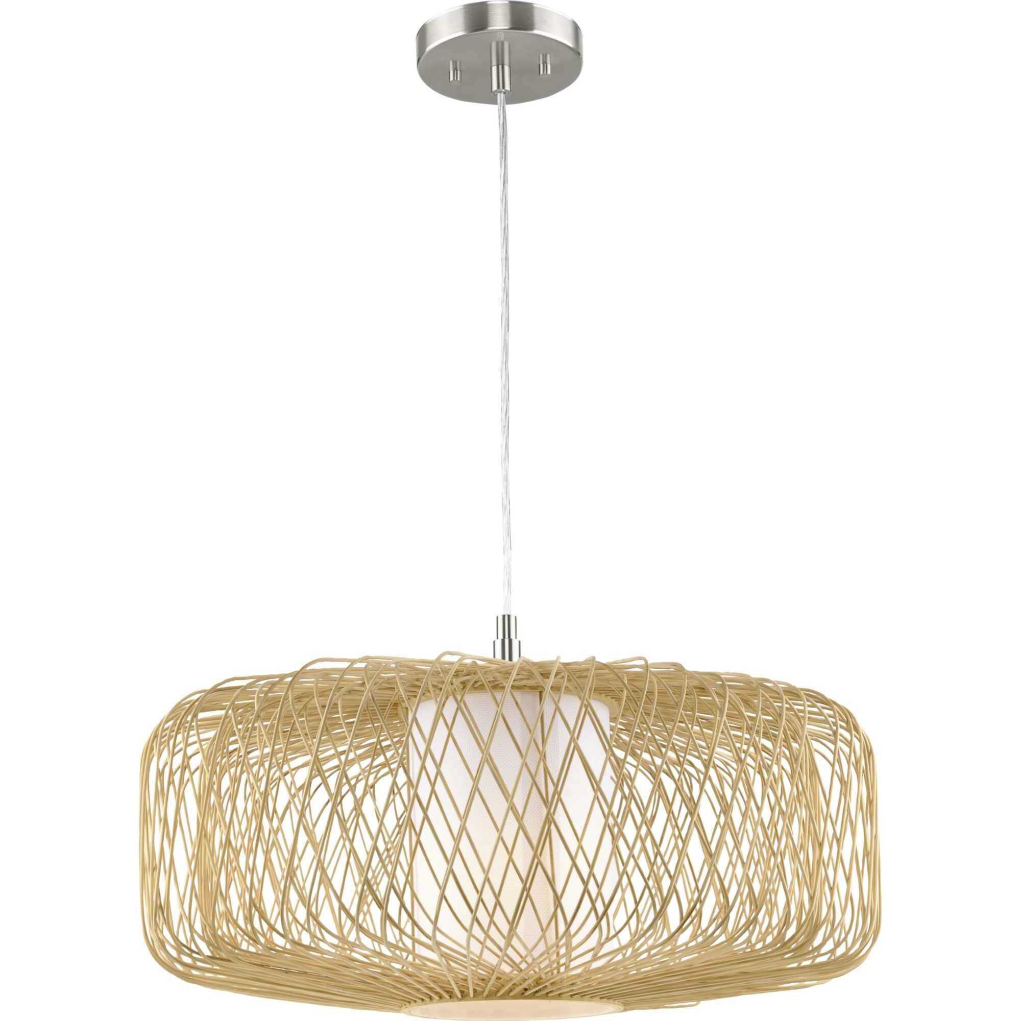 Cordova 1 Light 22 inch Natural Rattan Pendant Ceiling Light, Design Series