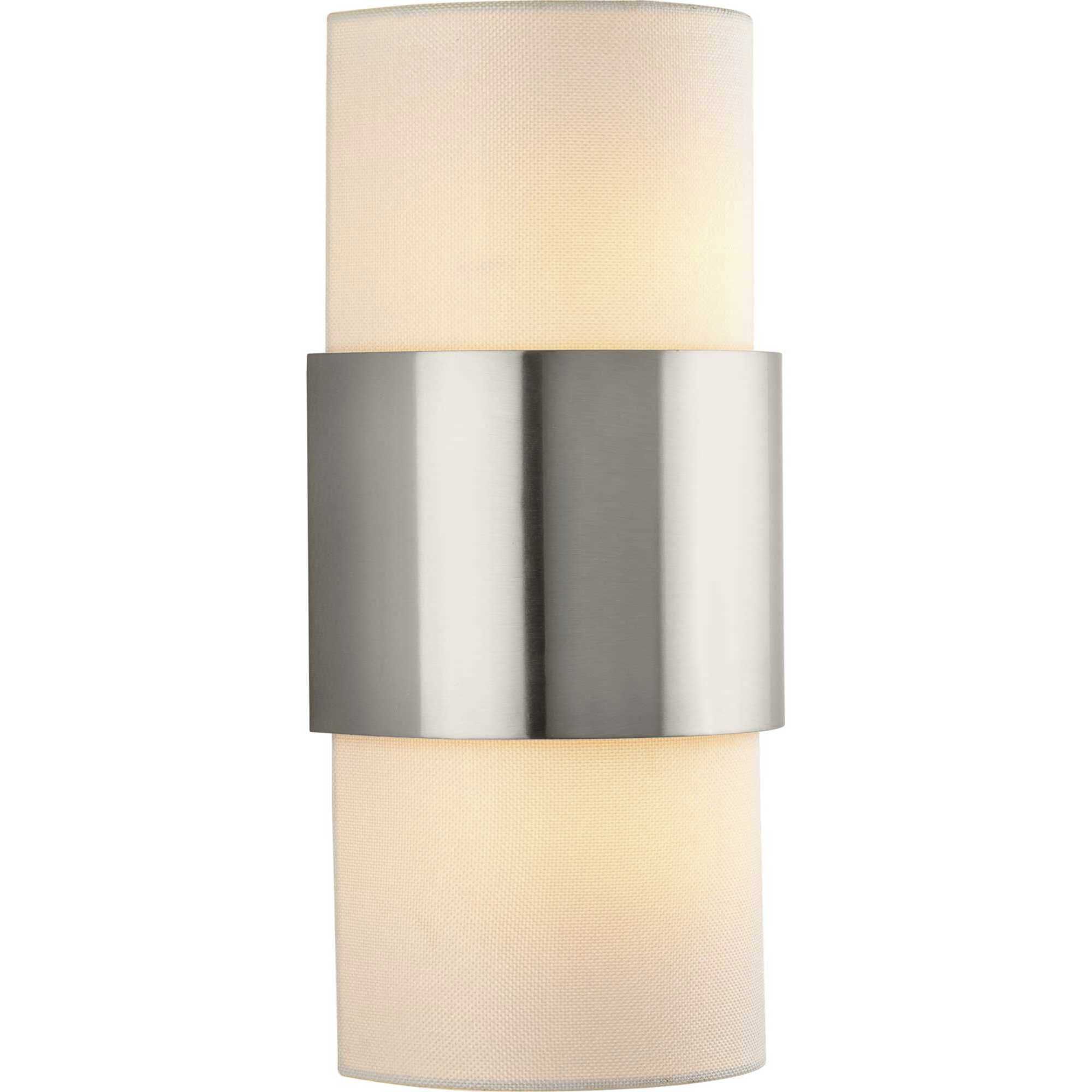 Silva 2 Light 7.87 inch Brushed Nickel Wall Sconce Wall Light, Design Series