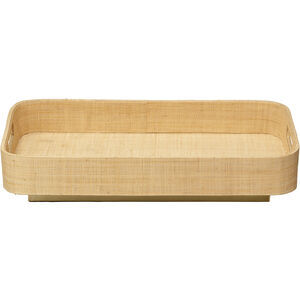 Utopia Natural and Antique Brass Footed Tray