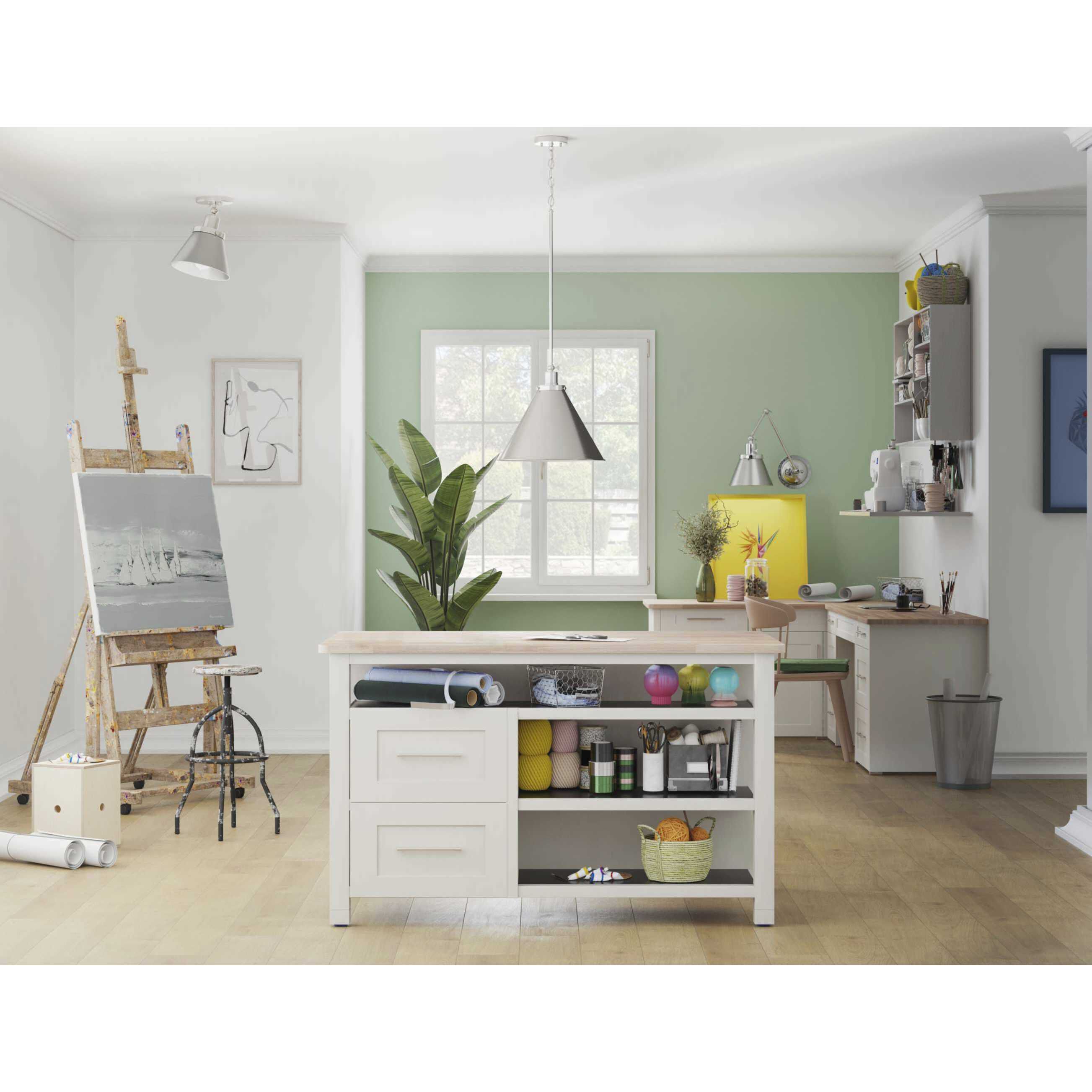 Hinton 1 Light 16 inch Brushed Nickel Pendant Ceiling Light