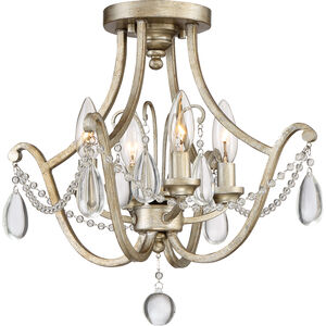 Regent 4 Light 16 inch Vintage Gold Semi-Flush Mount Ceiling Light