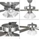AirPro 52 inch Brushed Nickel with Silver/Grey Weathered Wood Blades Ceiling Fan