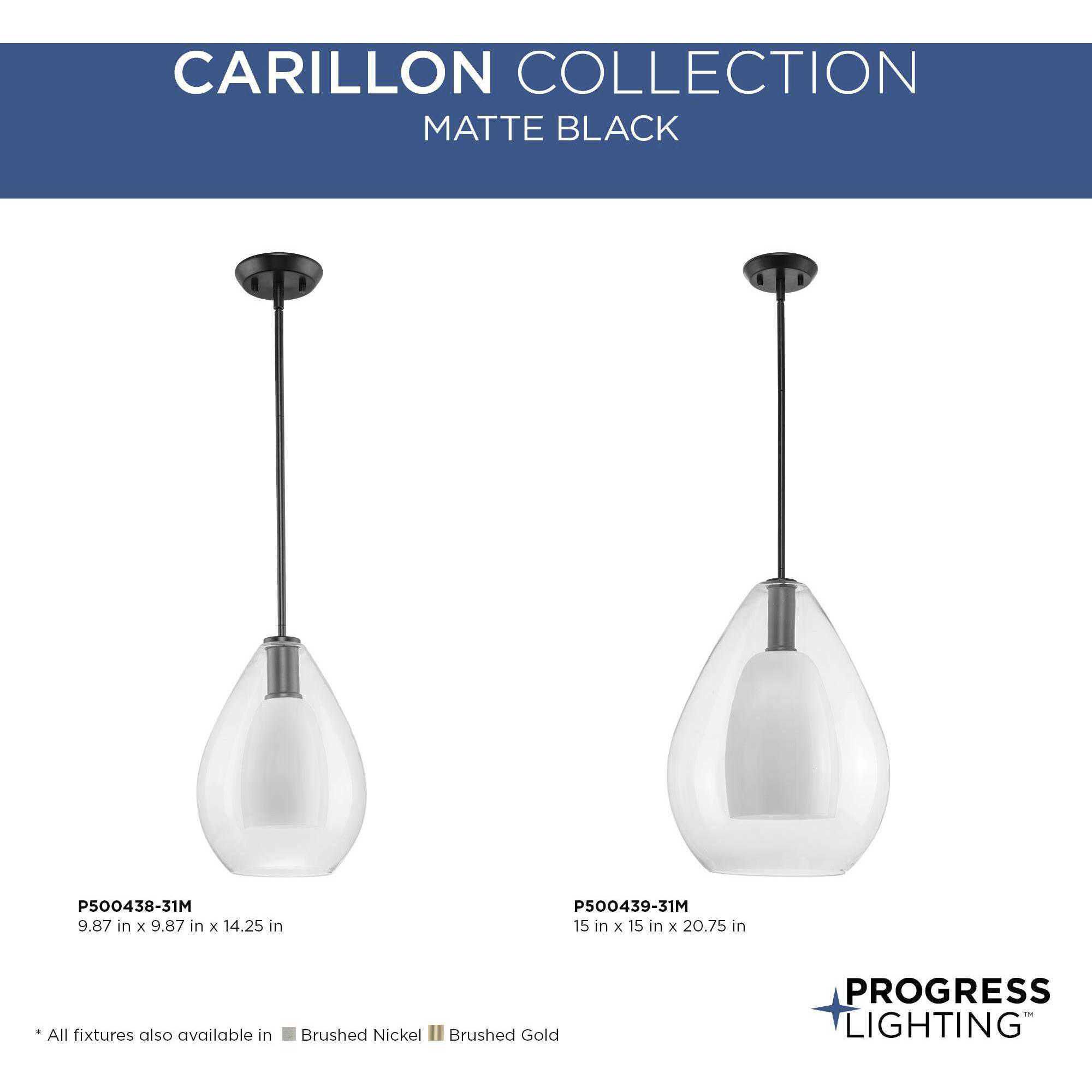 Carillon 1 Light 15 inch Matte Black Pendant Ceiling Light