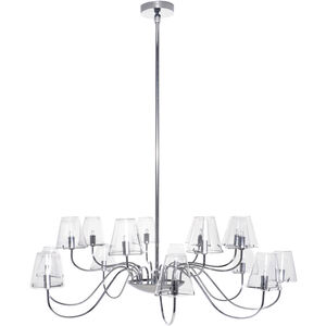 Chic 16 Light 39.5 inch Polished Chrome Chandelier Ceiling Light