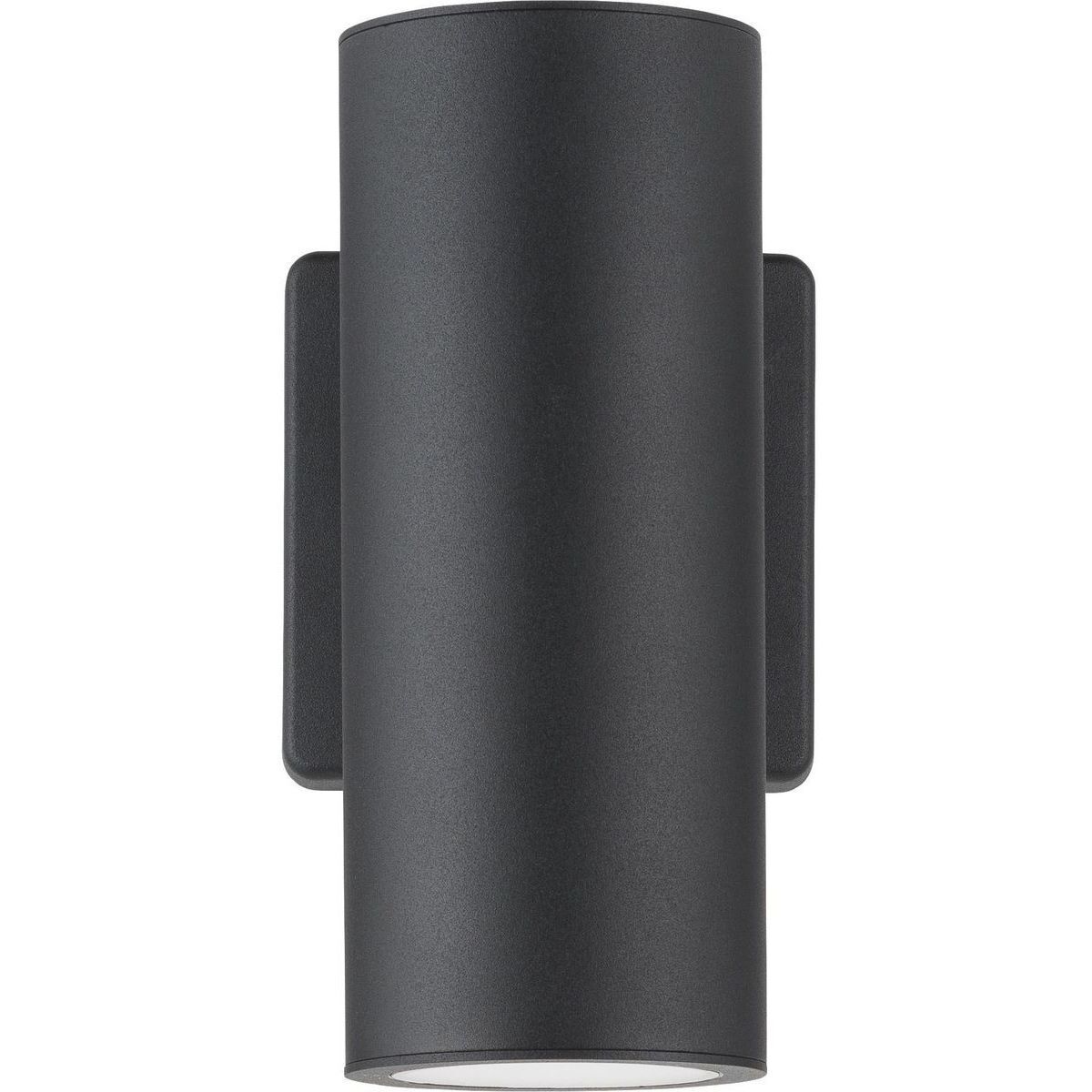 Cylinders LED 8.25 inch Black Outdoor Wall Mount Up/Down Cylinder, Progress LED