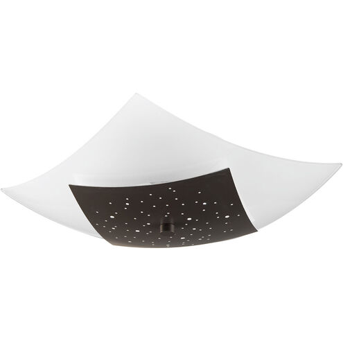 Beyond LED 10.5 inch Graphite Flush Mount Ceiling Light, Etched Glass