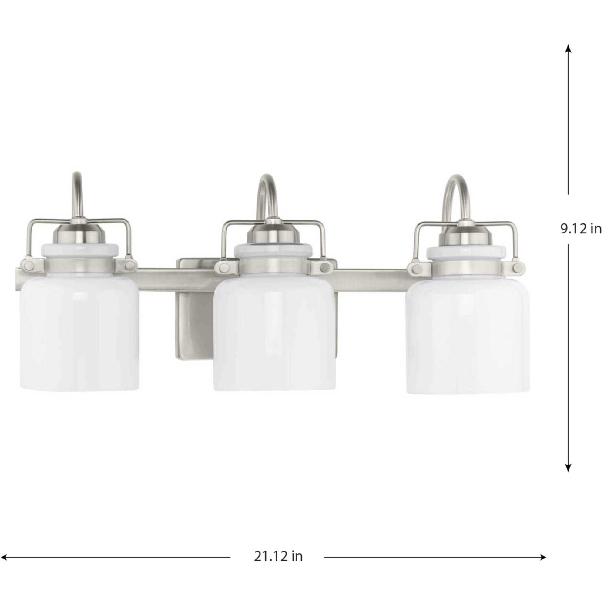 Fessler 3 Light 21.12 inch Brushed Nickel Bath Light Wall Light