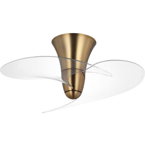Beal 36 inch Vintage Brass with Clear/White Metal Flake Blades Ceiling Fan