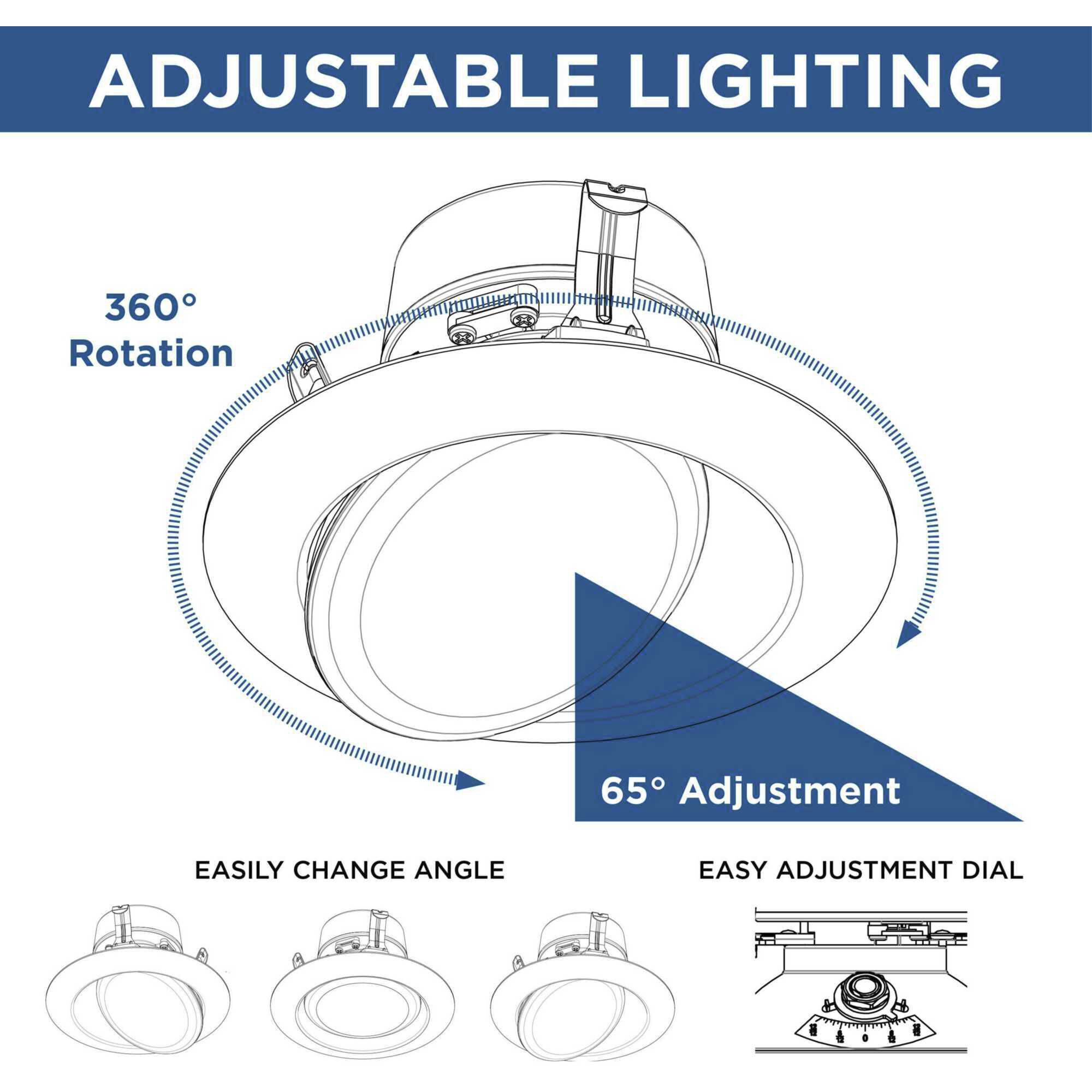 Intrinsic LED Satin White Adjustable Eyeball Trim, Progress LED