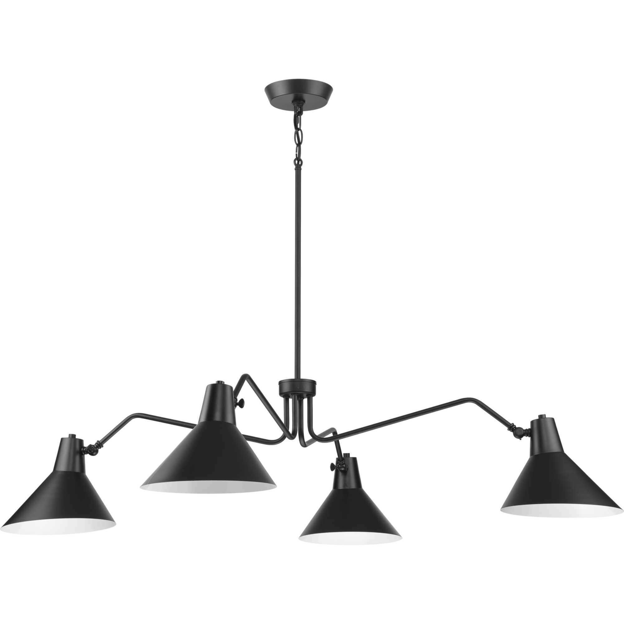 Trimble 4 Light 54.12 inch Matte Black Chandelier Ceiling Light, Design Series