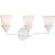 Pinellas 3 Light 24 inch White Plaster Vanity Light Wall Light, Design Series