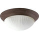 Ribbed Etched Glass 2 Light 14 inch Cobblestone Close-to-Ceiling Ceiling Light