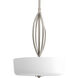 Calven 3 Light 18 inch Brushed Nickel Pendant Ceiling Light in Etched Opal