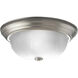 Etched Glass 2 Light 13 inch Brushed Nickel Close-to-Ceiling Ceiling Light in 13"