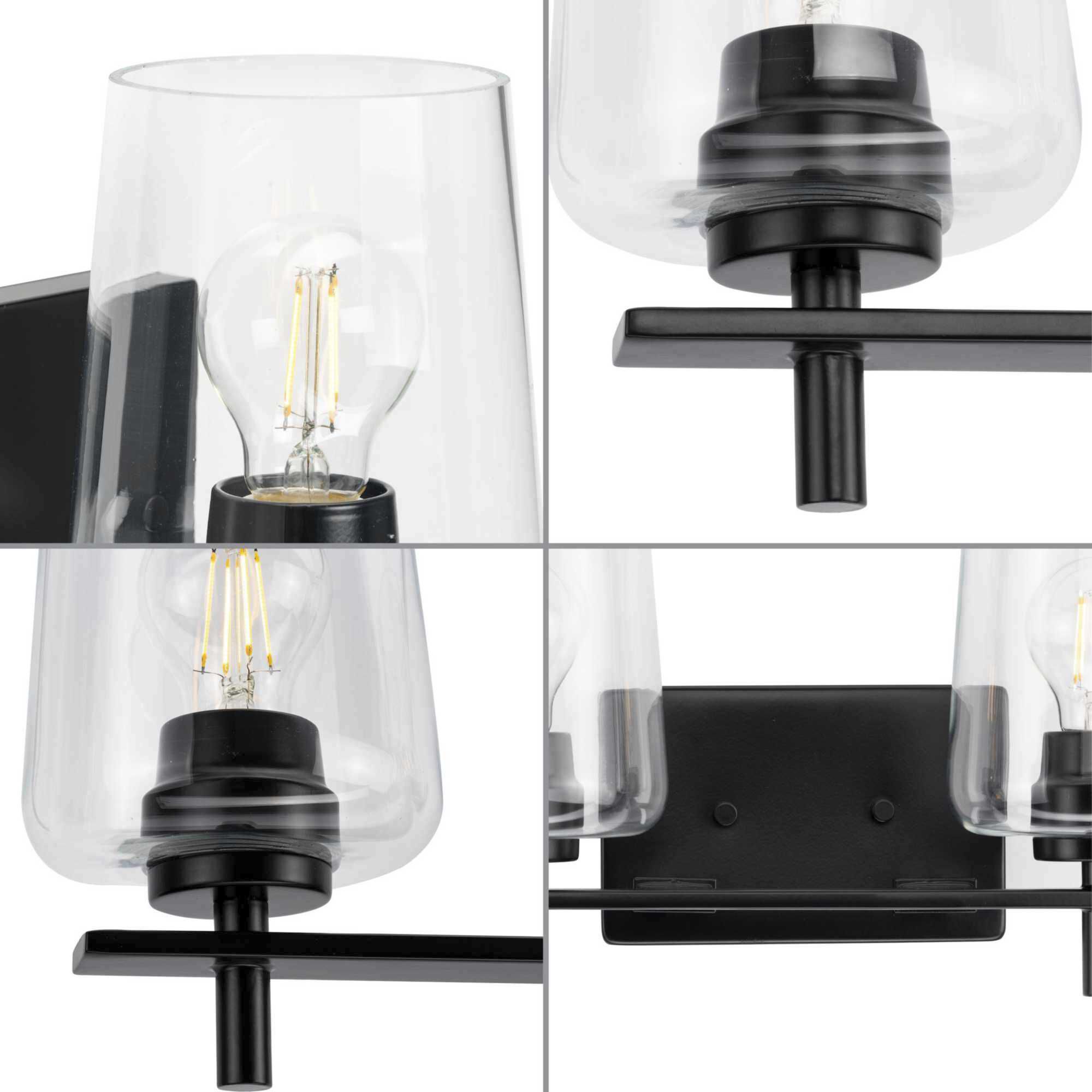 Calais 4 Light 34 inch Matte Black Bath Vanity Wall Light