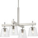 Saffert 4 Light 29 inch Brushed Nickel Chandelier Ceiling Light, Design Series