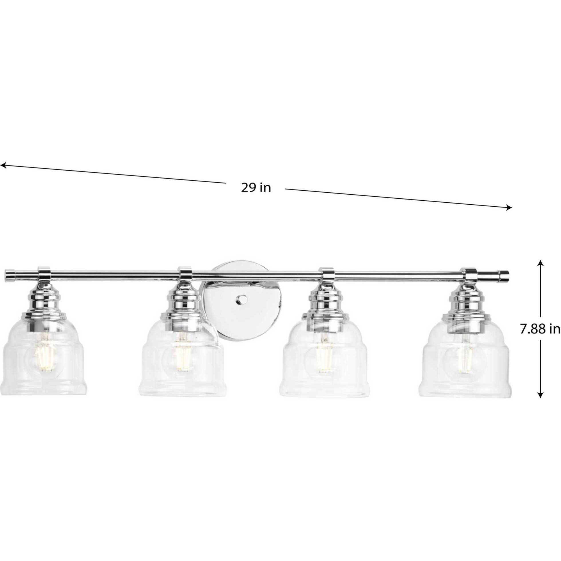 Ambrose 4 Light 29 inch Polished Chrome Bath Vanity Wall Light