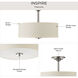 Inspire 2 Light 13 inch Brushed Nickel Semi-Flush Mount Ceiling Light