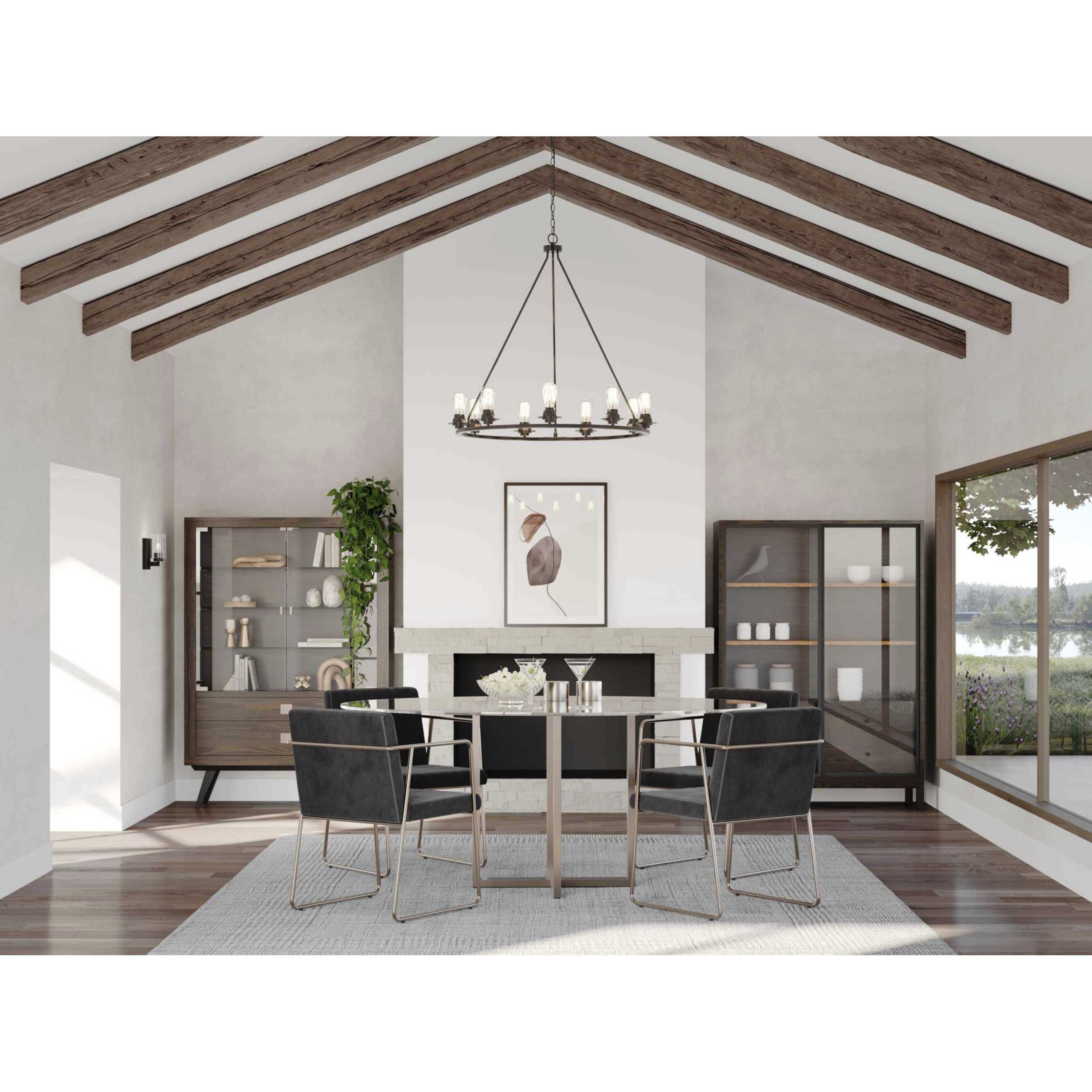 Debut 9 Light 36 inch Graphite Chandelier Ceiling Light, Design Series