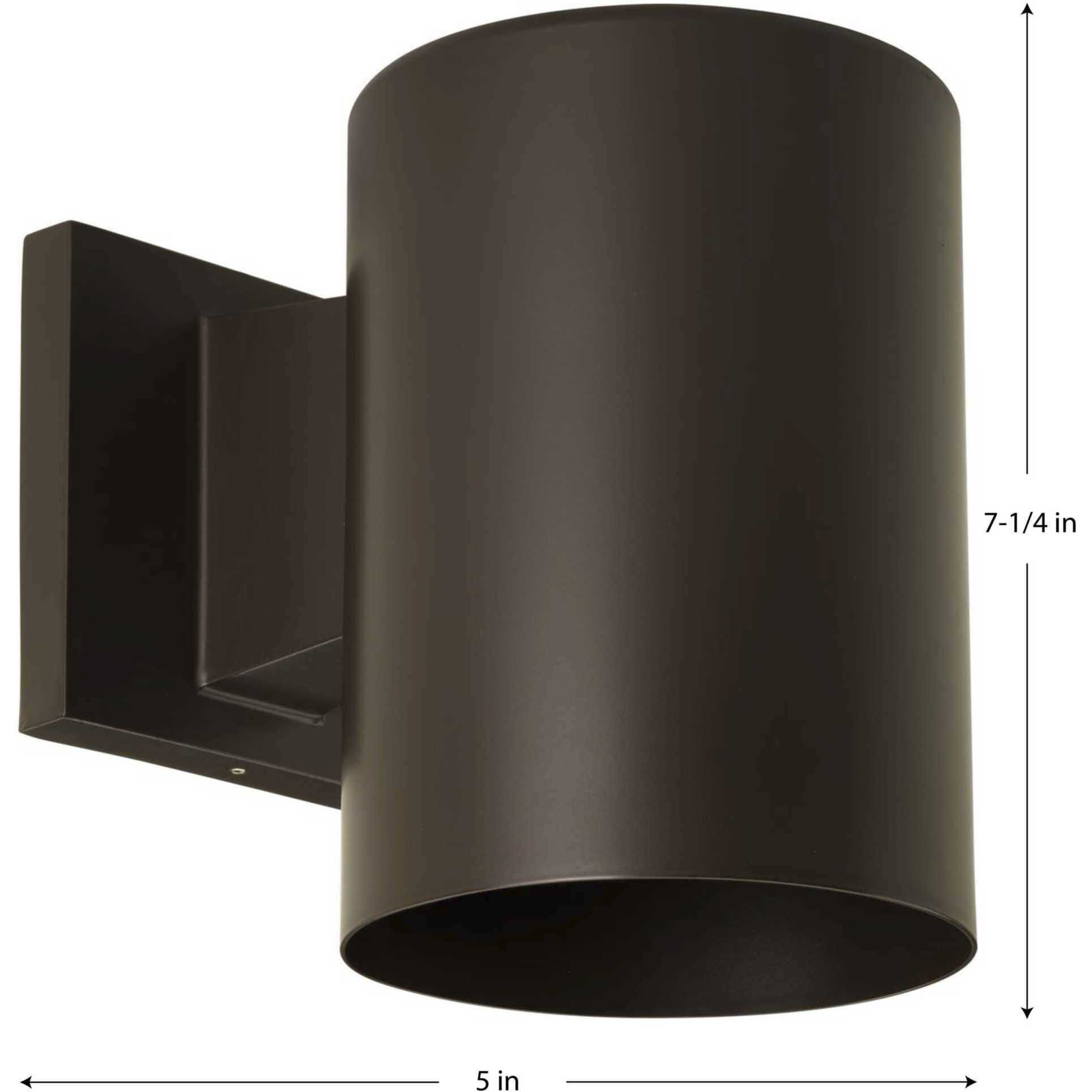 Cylinder Outdoor Wall Cylinder in Antique Bronze, Standard Lamping