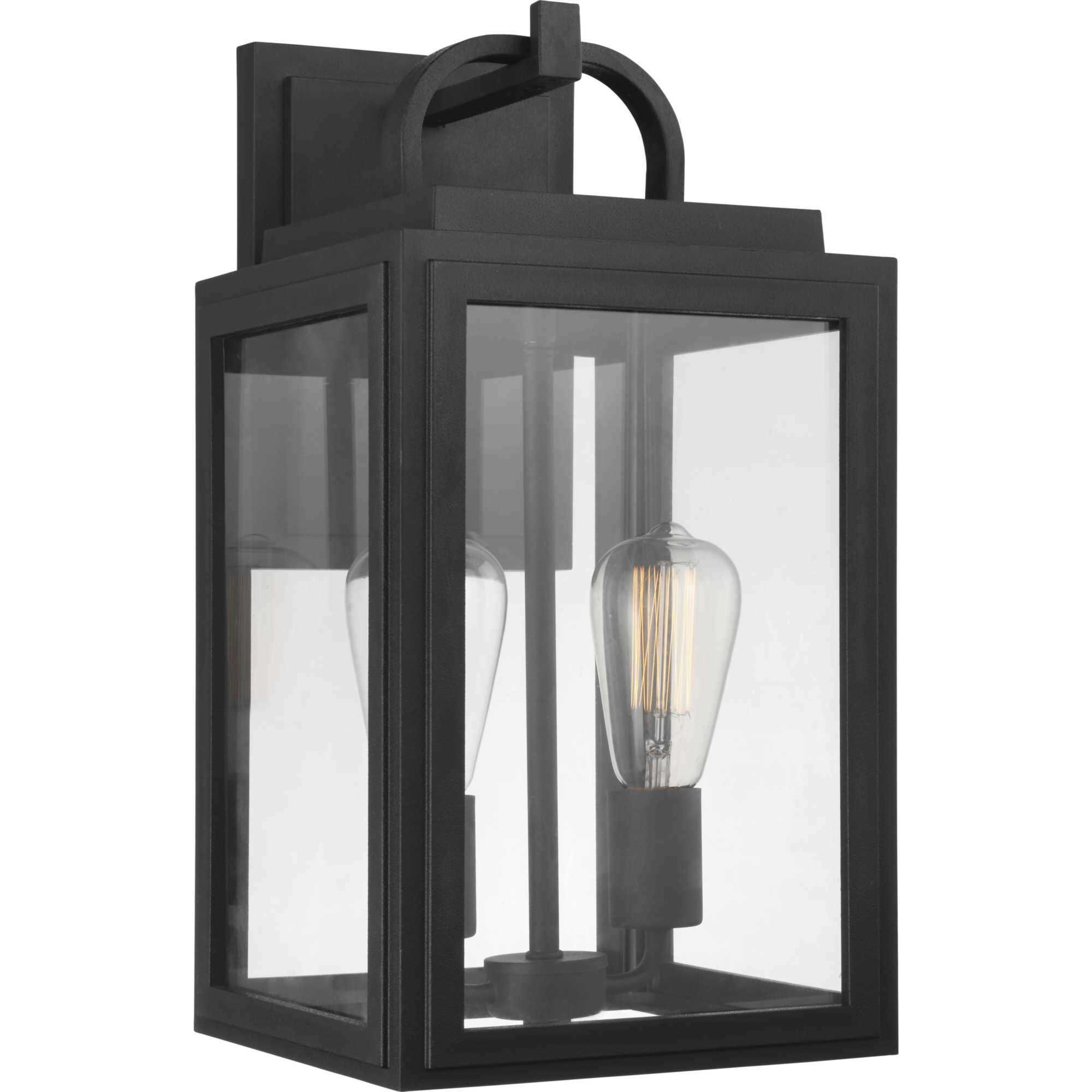 Grandbury 2 Light 17 inch Textured Black Outdoor Wall Lantern, with DURASHIELD, Medium