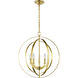 Equinox 5 Light 22 inch Satin Brass Pendant Ceiling Light