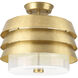 Point Dume™ Sandbar 3 Light 15 inch Brushed Brass Semi-Flush Convertible Ceiling Light, Jeffrey Alan Marks, Design Series