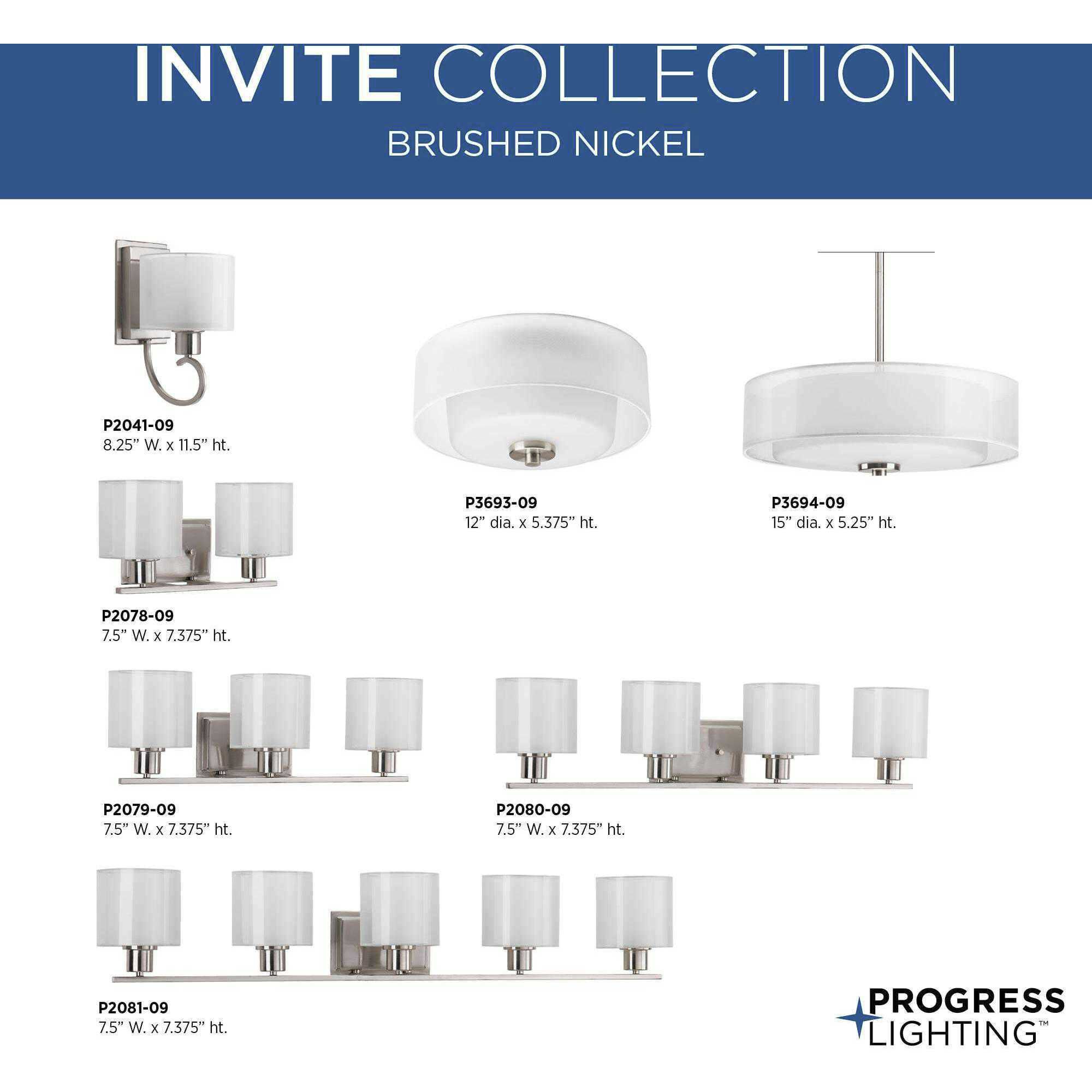Invite 3 Light 15 inch Brushed Nickel Semi-Flush Mount Convertible Ceiling Light