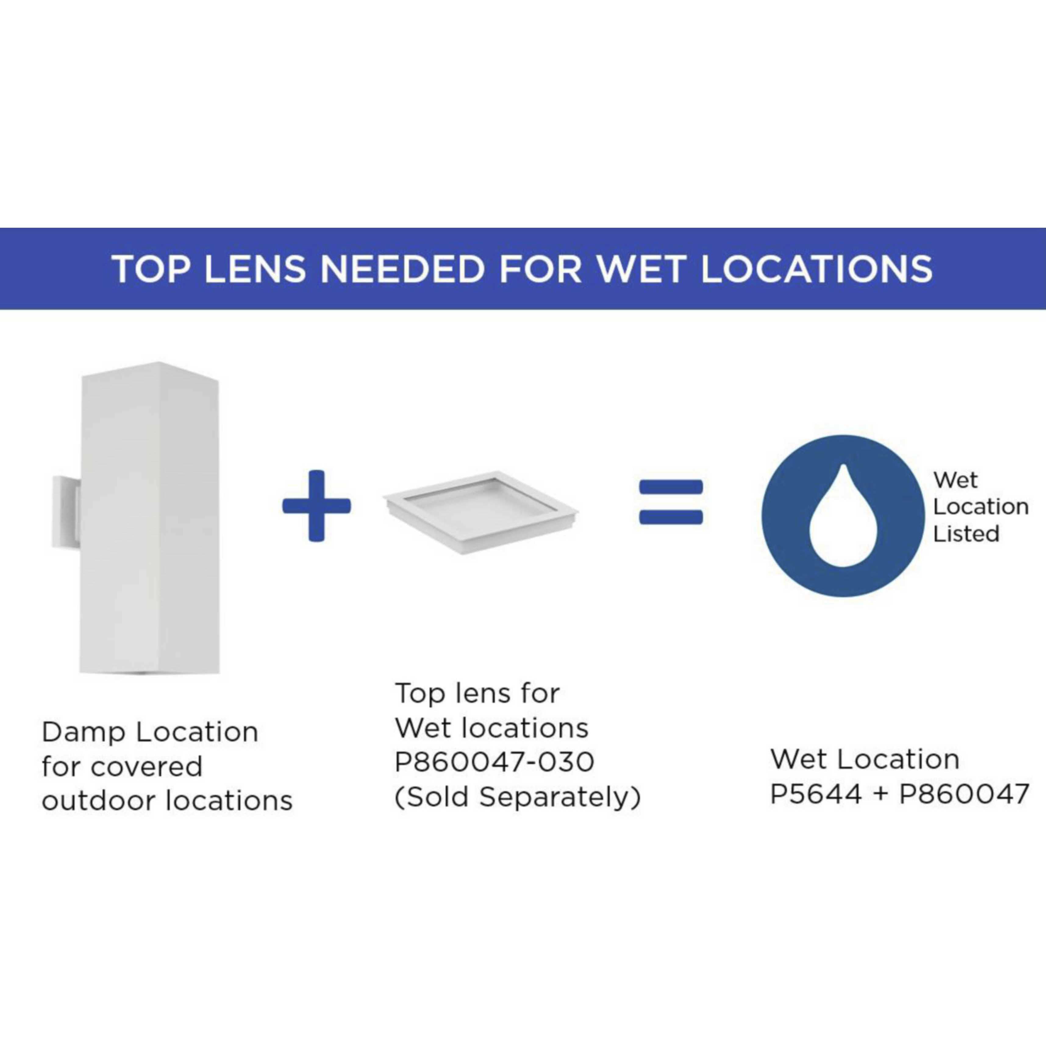 LED Square Cylinder Outdoor Wall Mount in White, LED Lamping, Progress LED