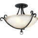 Santiago 3 Light 19.88 inch Forged Black Semi-Flush Mount Ceiling Light