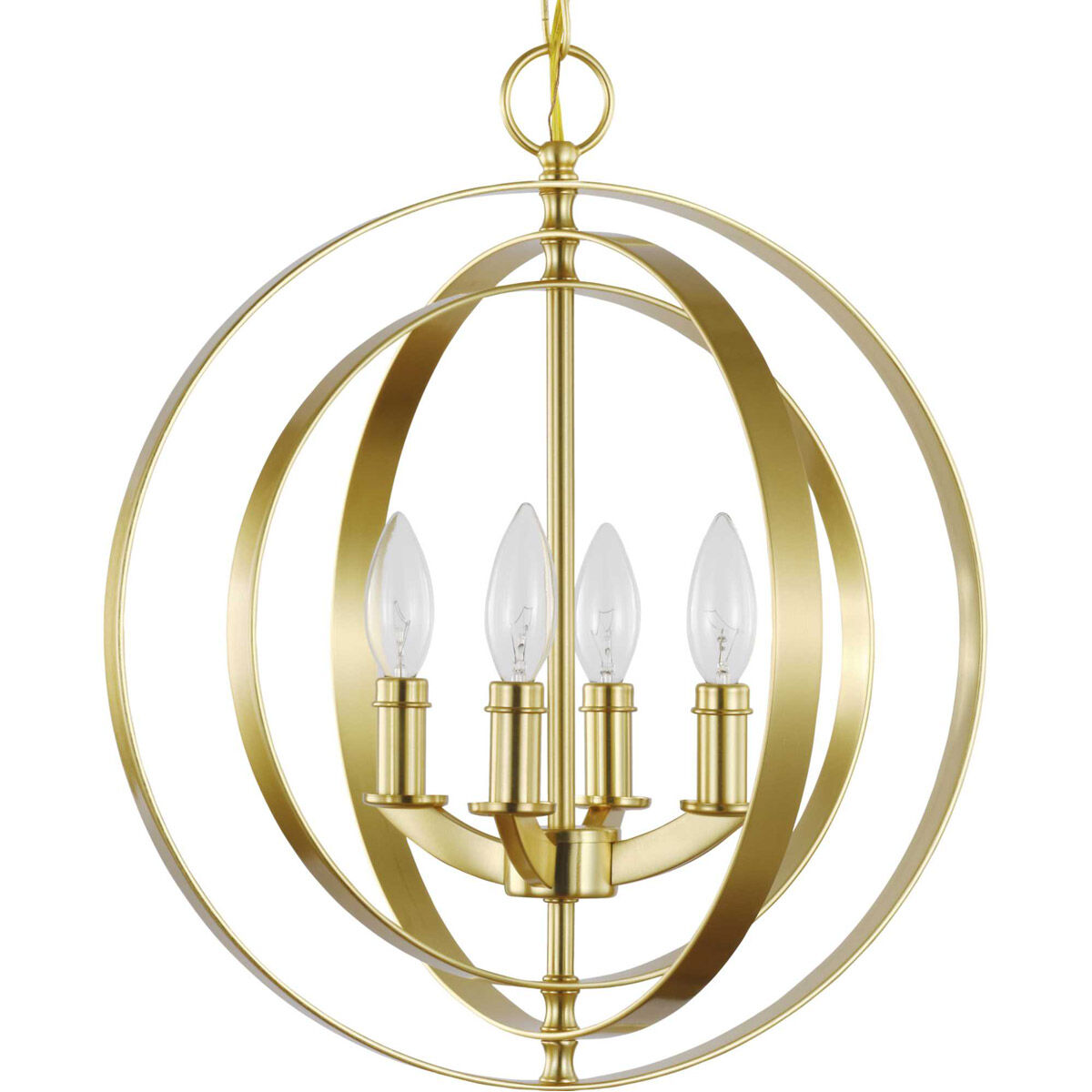 Equinox 4 Light 16 inch Satin Brass Pendant Ceiling Light