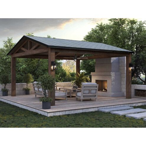 Grandbury 2 Light 17 inch Textured Black Outdoor Wall Lantern, with DURASHIELD, Medium